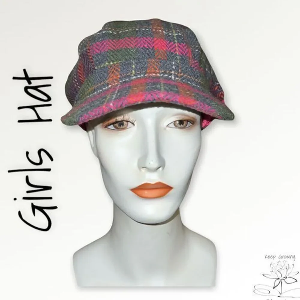 Bundle Sale 3 for $15 | Gymboree Gray and Pink Plaid Youth Hat | Size 5 - 7